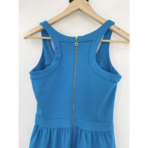 Cynthia Rowley Women’s Aqua Blue Zip Back Nylon Blend Sleeveless Dress Size XS - Picture 6 of 10